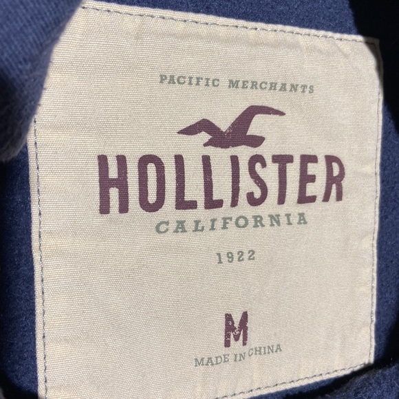 Hollister Hoodie. Navy Blue and Cream. Size Medium. - Picture 3 of 7